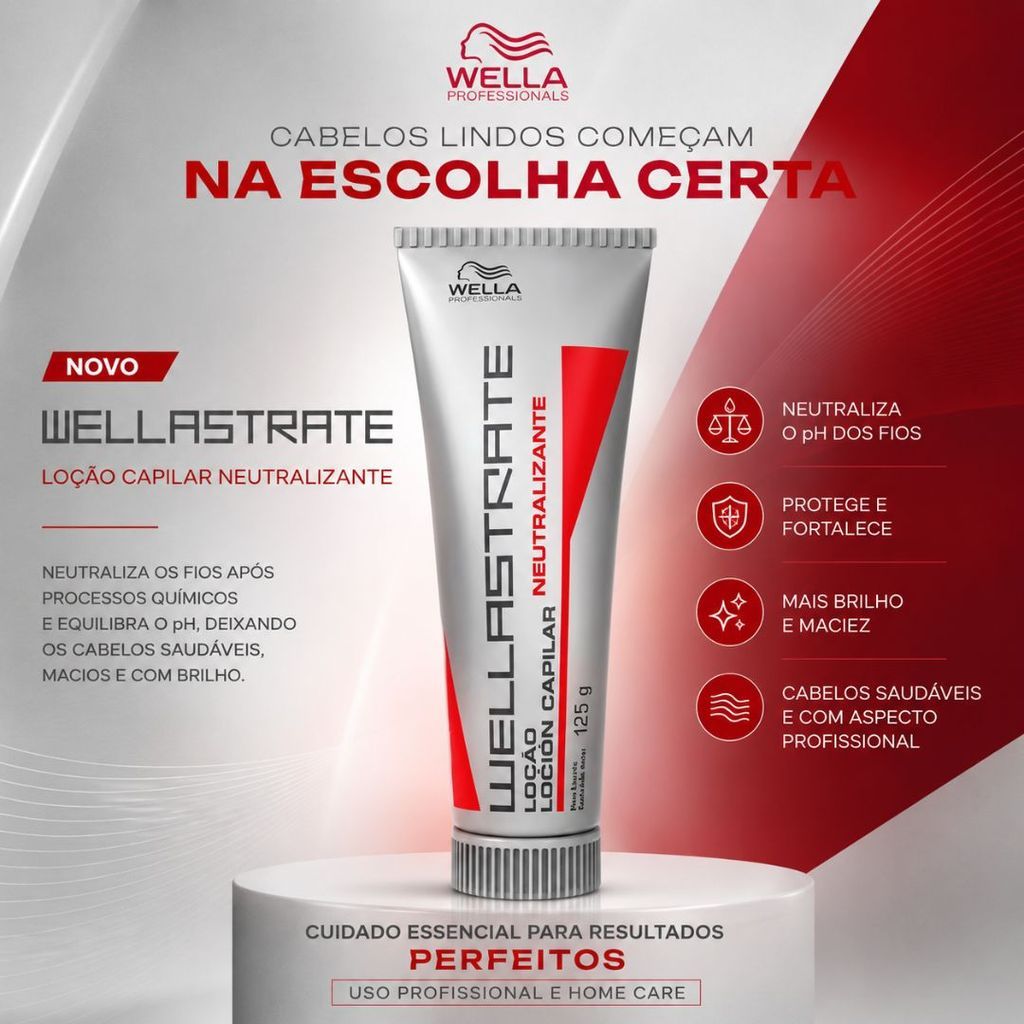 Loção Neutralizante Wella Wellastrate Original 125g | Fixação do Alisamento e Resultado Profissional