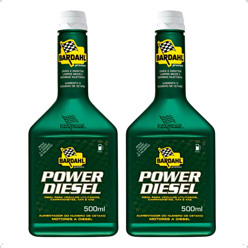 KIT 2 POWER DIESEL Limpa Bico Bardahl Aditivo Combustível Power Diesel 500ml Verde