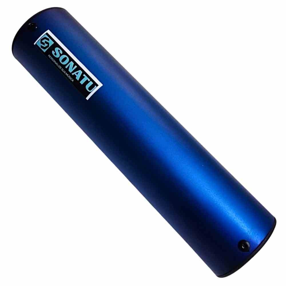 Ganzá Grande 20 X 5 cm em Alumínio Azul Brilhante Resistente Leve - Sonatu