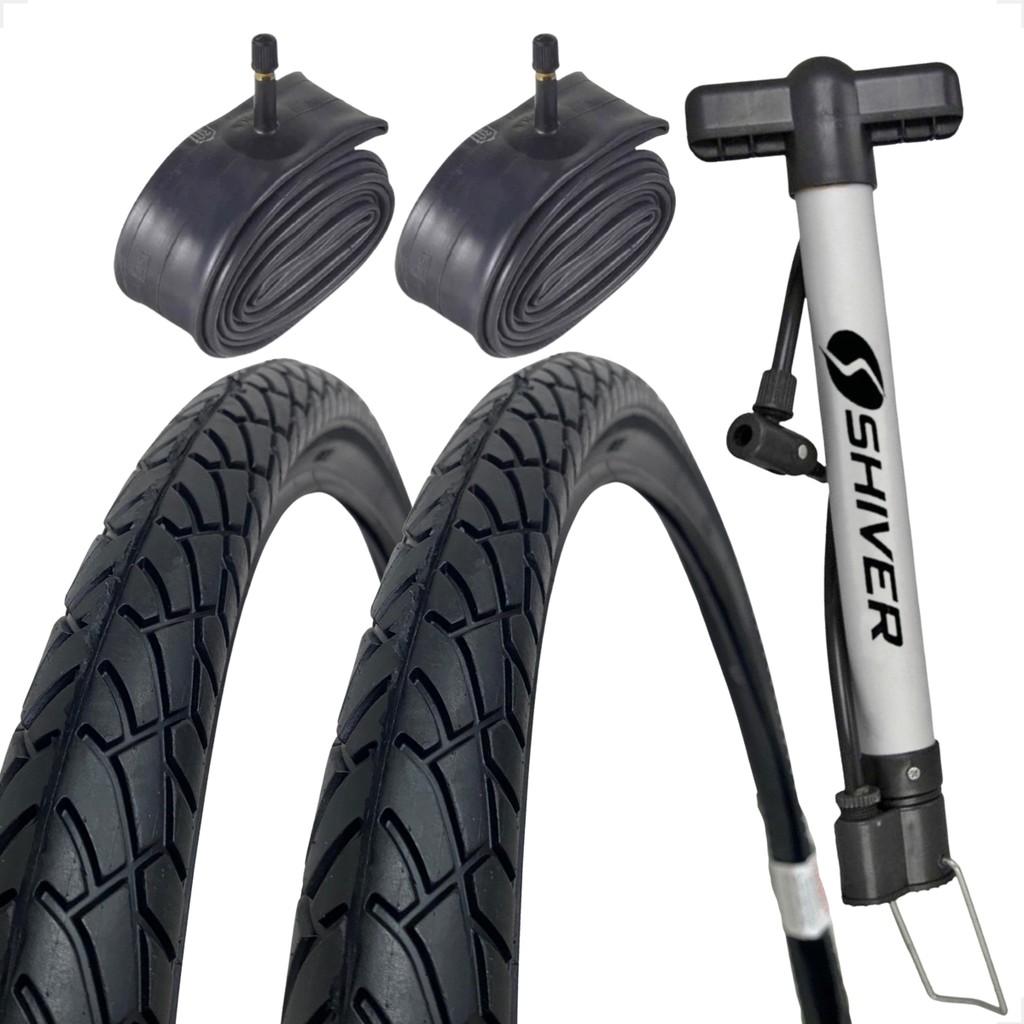 PAR Pneu Bicicleta Shiver Praieiro Beach Passeio Aro 26 X 1.95 Balão Urbano PAR Camara Brinde bomba