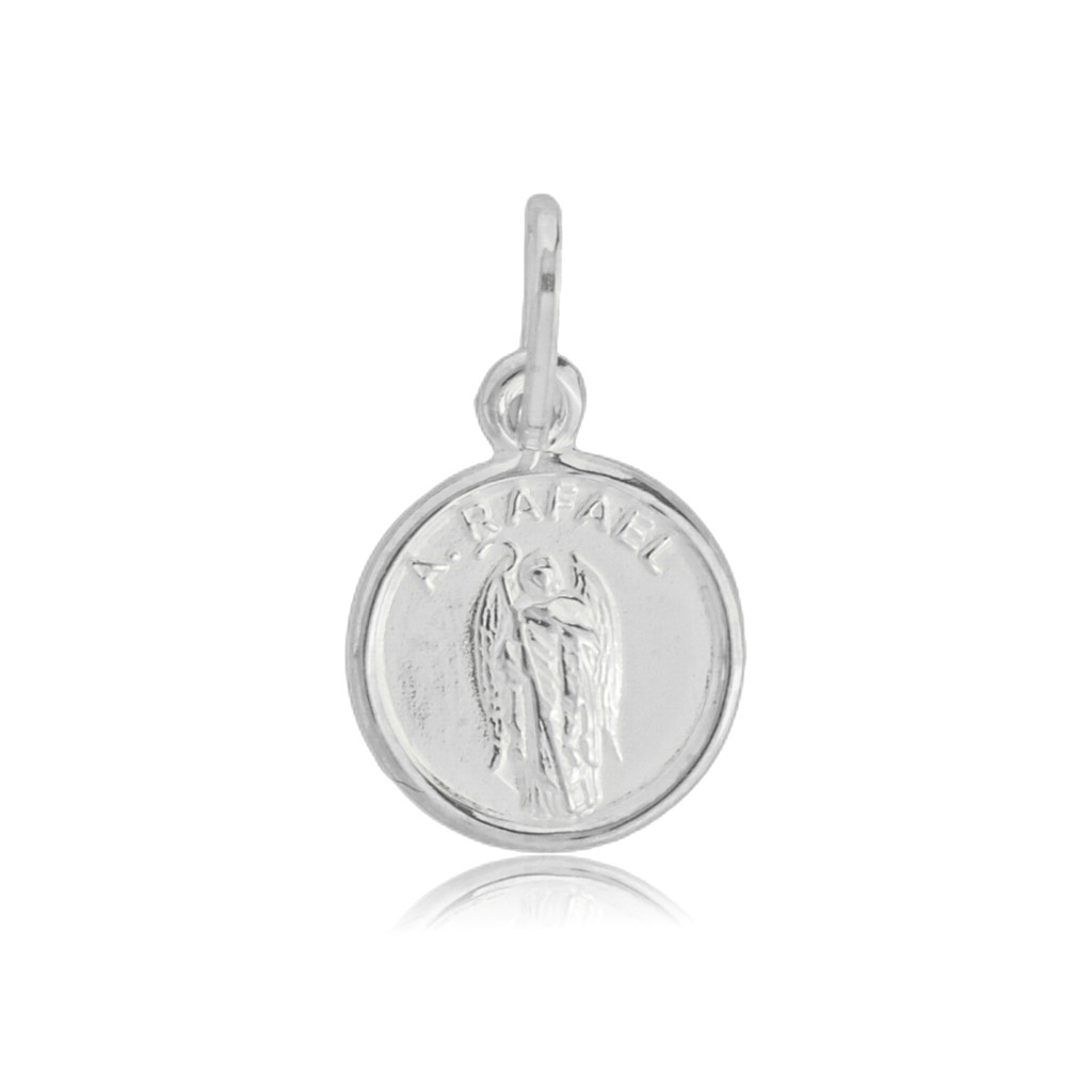 Pingente Prata 925 Medalha Arcanjo Rafael - Elluxe Joias