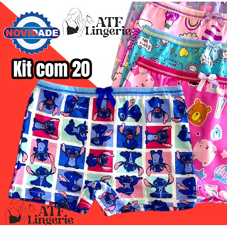 kit 20 calcinha boxer infantil malha fria calcinha Box conforto e qualidade e kit com 10 unidades em Oferta na Shopee