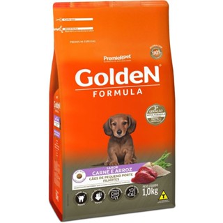 Ração GoldeN Formula cachorros raças pequenas filhotes carne e arroz mini bits 1,0kg em Oferta na Shopee