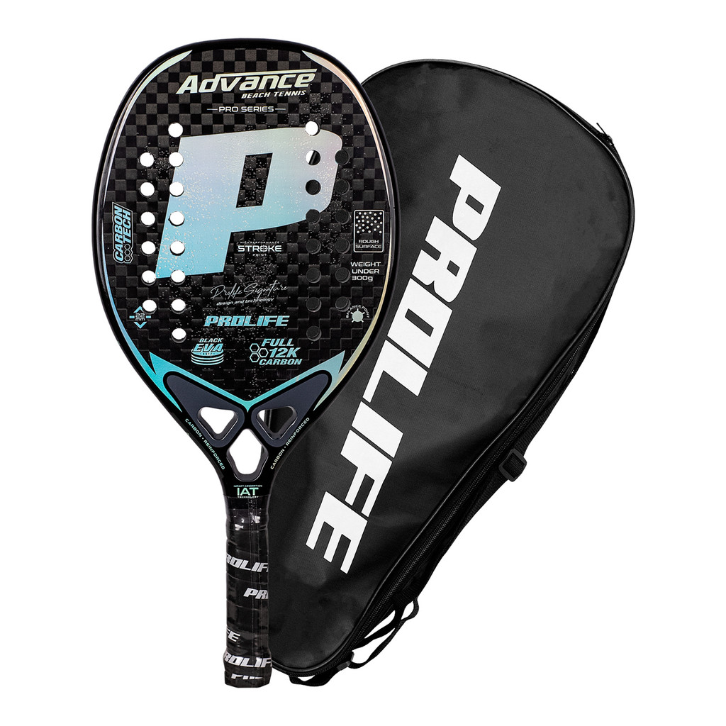 Raquete Beach Tennis Advance Prolife Full Carbon 12k Profissional Holográfica Original