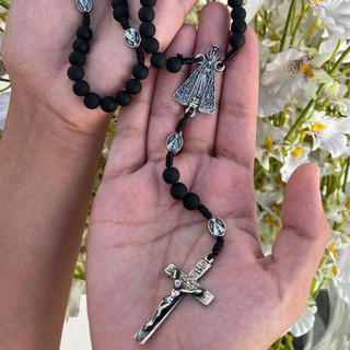 Terço Nossa Senhora Aparecida Perola Preto Fosco
