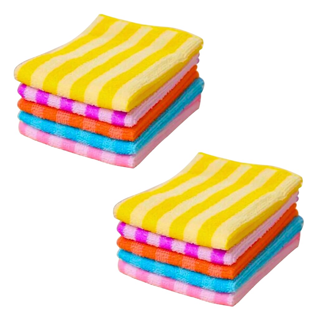 Kit 10 Panos De Limpeza Microfibra de pia cozinha alta absorção Multiuso 30x30 faxina cores sortidas