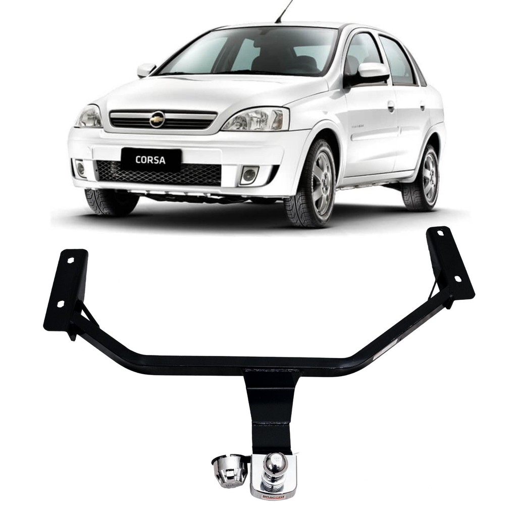 Engate Reboque Braconi Corsa Sedan 2002-2015 Sem Furo Bola Cromada 450kg GM-12 em Oferta na Shopee