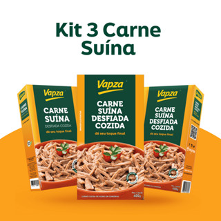 Kit 3 Carnes Suínas Desfiadas Cozidas 400G Vapza em Oferta na Shopee