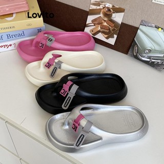 Lovito Casual Plain Label Eva Confortável Sola Grossa Estilo Coreano Sandália Plana para Mulheres LFA47046 em Oferta na Shopee