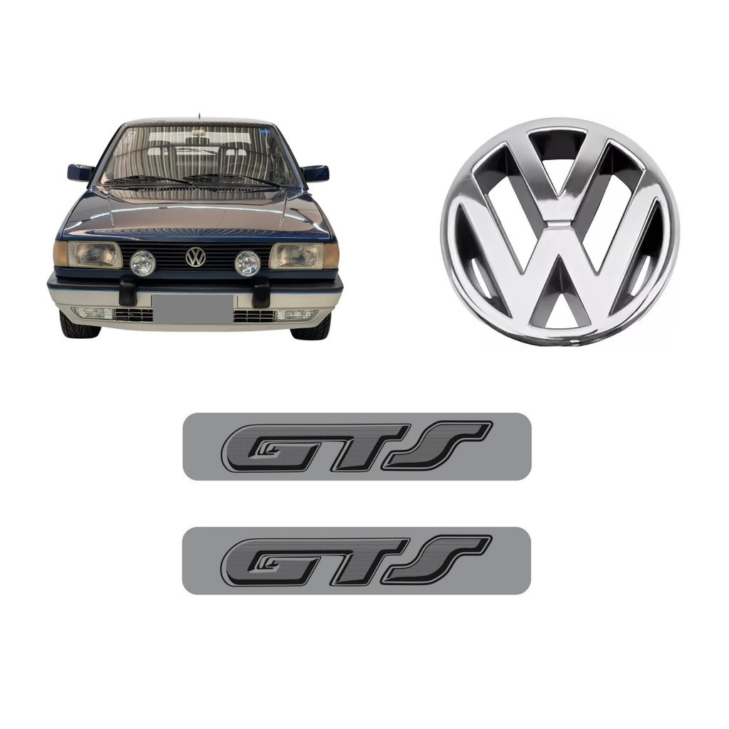 Emblemas Gts Coluna + Vw Da Grade - Gol 1991 À 1994