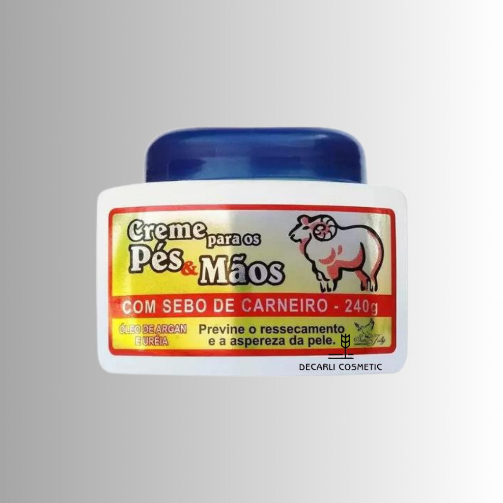 Creme para os Pés & Mãos com Sebo de Carneiro San Jully 240g em Oferta na Shopee