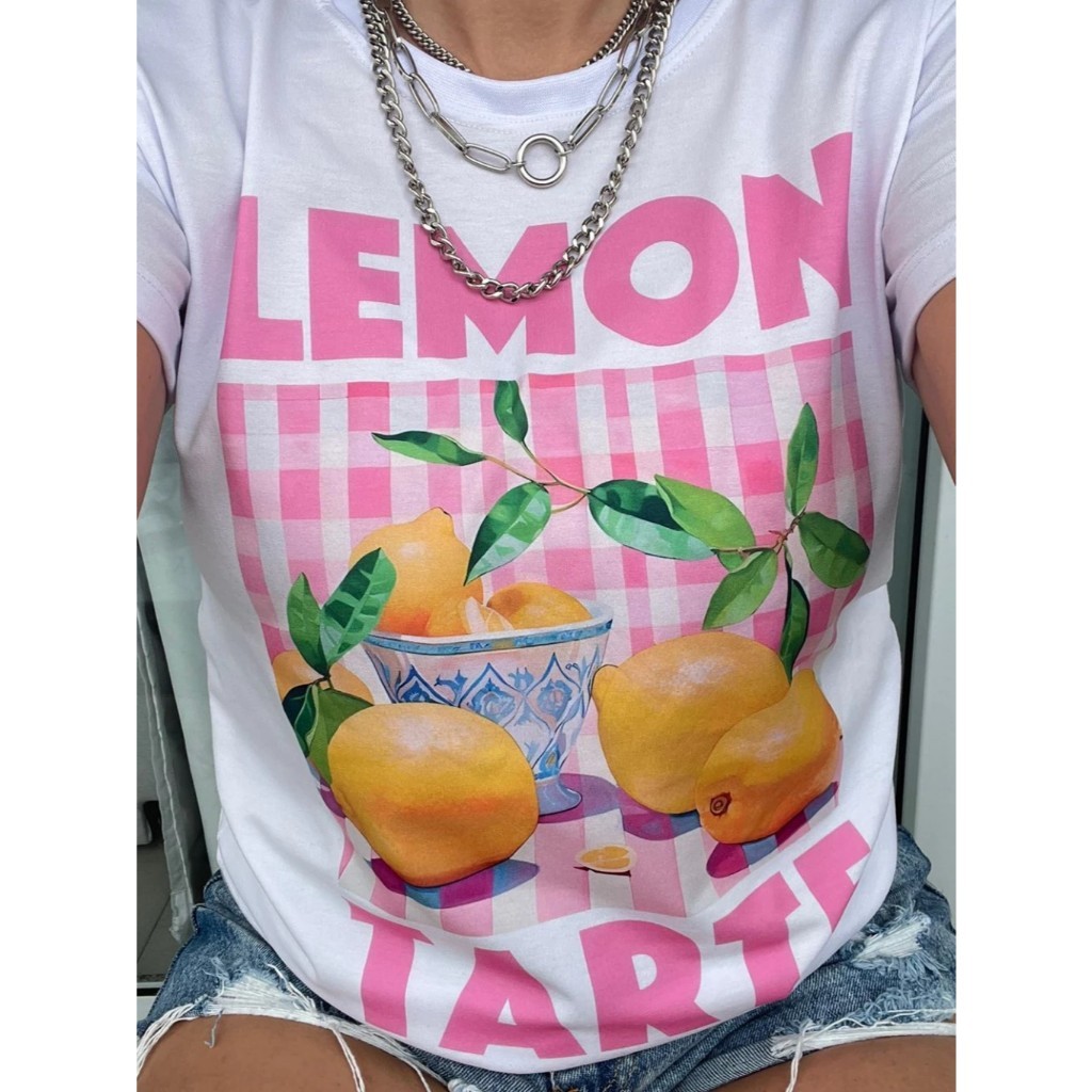 Camiseta Feminina Lemon Estampada Camisa 100% Algodão Premium Lançamento 2025 Envio Imediato em Oferta na Shopee