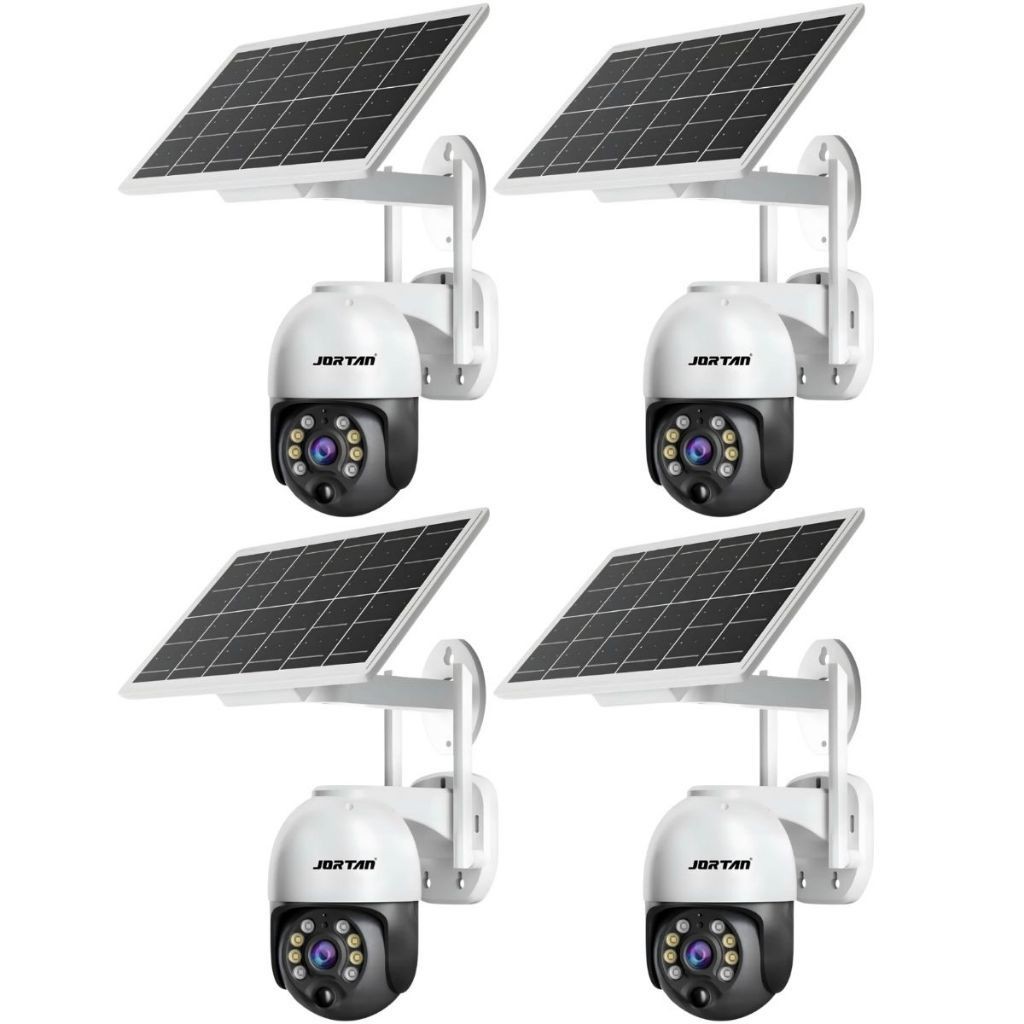 Kit 4 Câmera de Segurança Dome Wi-fi Externo com Painel Solar - com App ICSEE