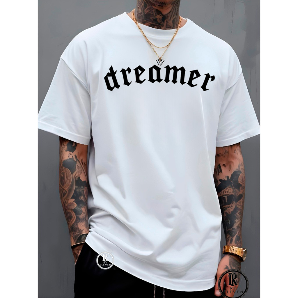 Camiseta Oversized Dreamer Sonhador Streetwear Unissex Malha Premium Algodão Penteado Confortável