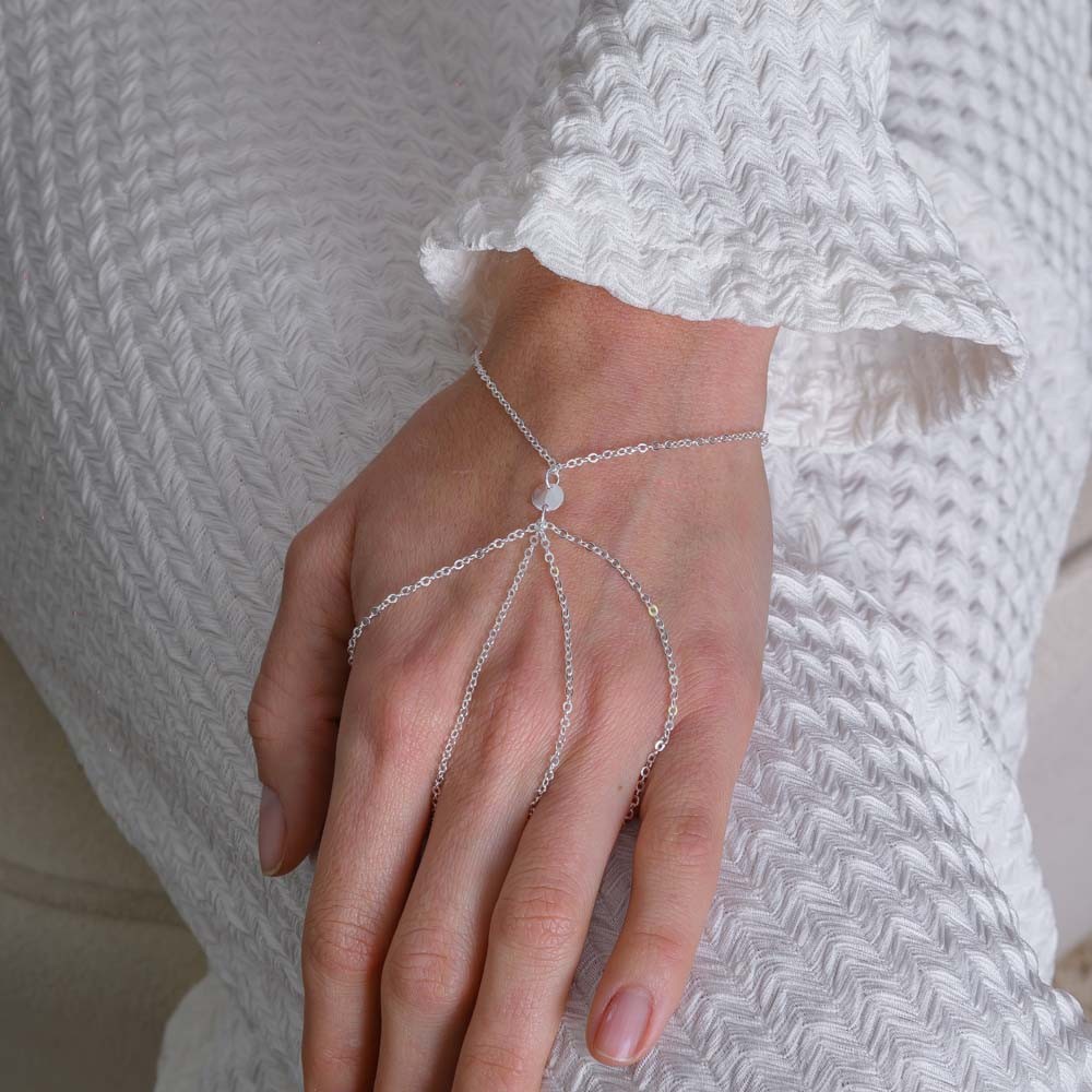 Pulseira de Mão Medalhinha com Banho em Prata 925 em Oferta na Shopee