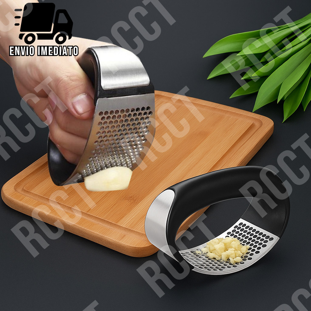 Amassador de Alho Manual em Aço Inox Espremedor Prático para Cozinha