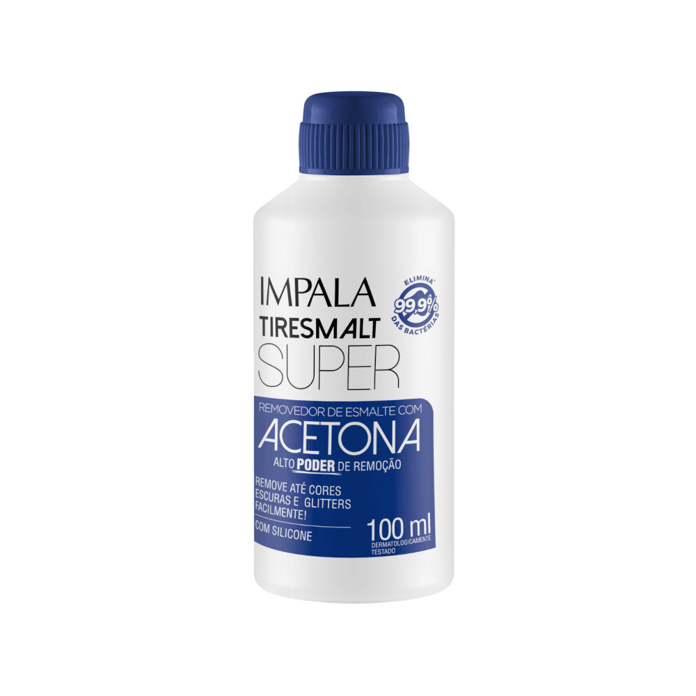 Removedor de Esmalte Impala  com Acetona Tiresmalt Super 100ml em Oferta na Shopee