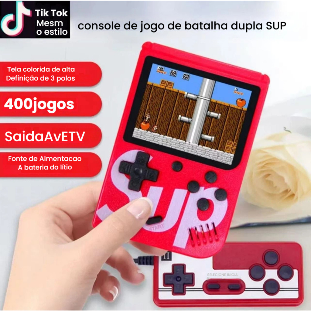 Mini Video Game Sup Game Box 400 Jogos Em 1 Portátil Jogos Antigos com/sem controle para 2 pessoas