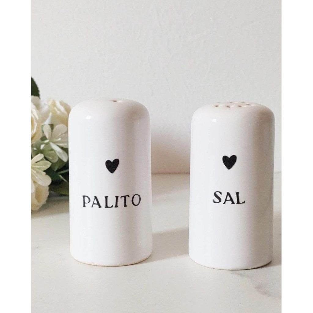 Kit Saleiro e Paliteiro Mini Heart - Branco