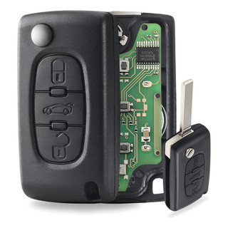 Chave Canivete Citroen C4 Pallas Glx Completa Chip 3 Botões