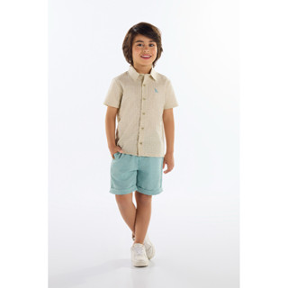 Conjunto com Camisa Xadrez e Bermuda Quimby em Oferta na Shopee