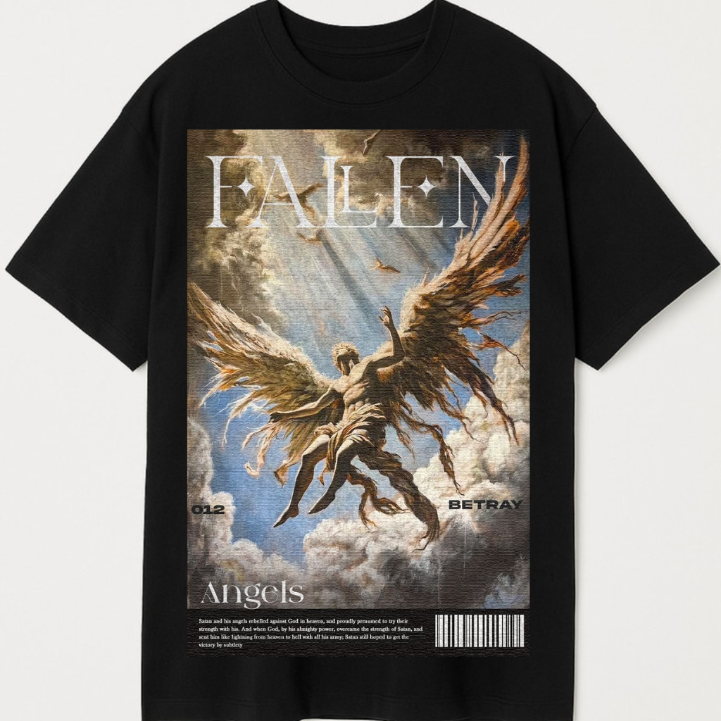 Camiseta de academia dark angel fallen anjo treino streetwear Camisa Algodão Grande Plus Size