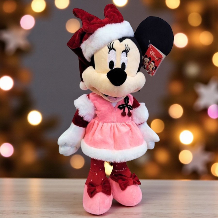Pelúcia Decorativa de Natal - Minnie em Pé - Rosa e Vermelho - 36cm - 1 unidade - Disney Original - Rizzo em Oferta na Shopee
