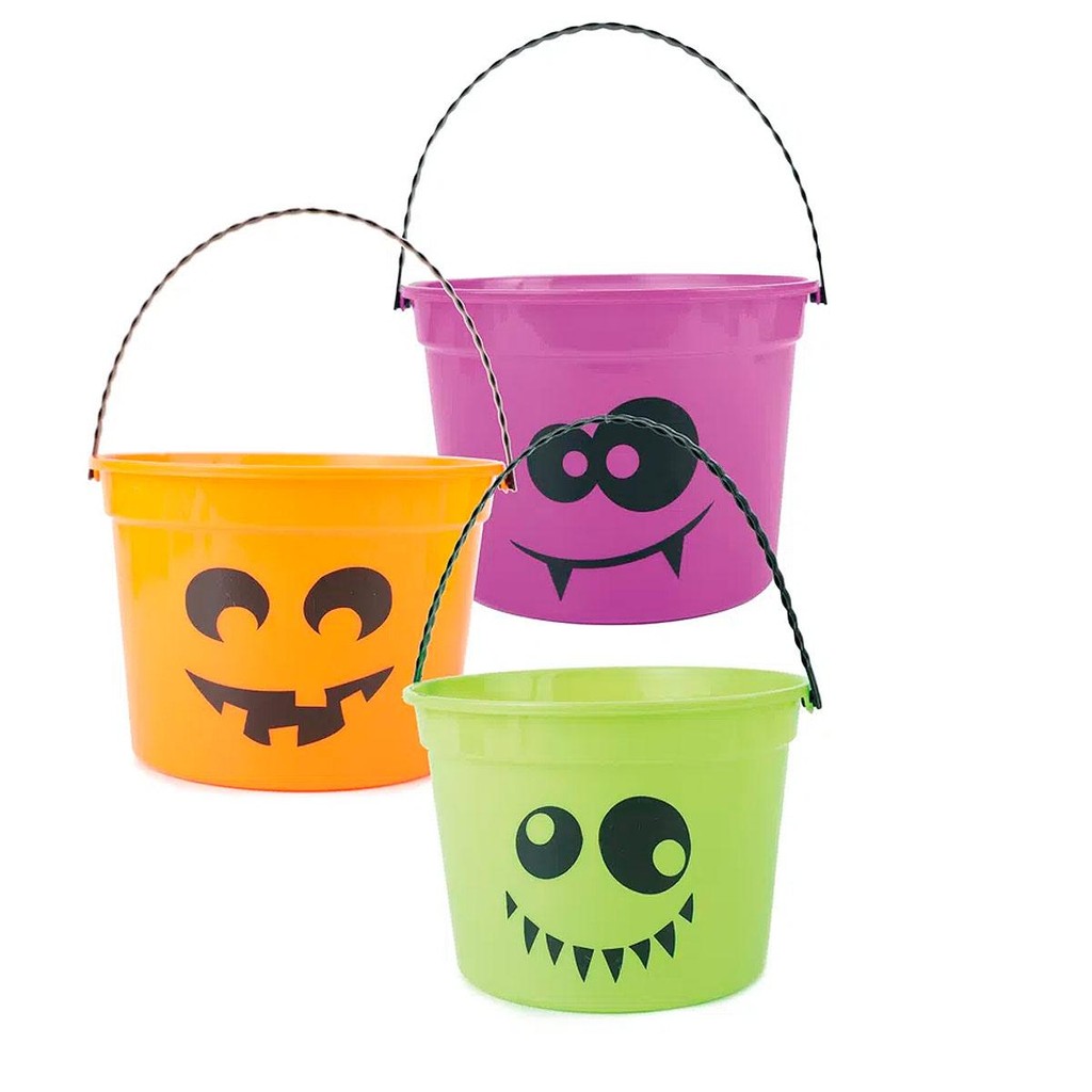 Balde Halloween Para Doces Abóbora Colorido 14 cm em Oferta na Shopee