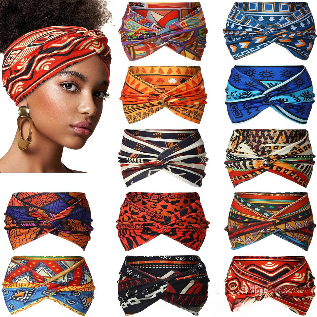 Europeu europeu americano feminino largo boêmio esportes bandana escorregadio feminino africano bandana esportes Yoga ba em Oferta na Shopee