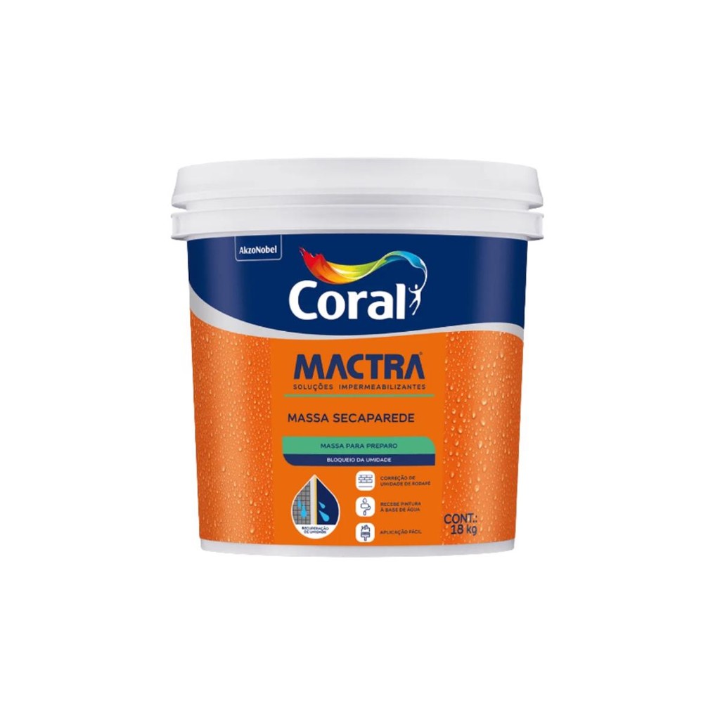 Mactra Anti Umidade Parede E Rodapé Massa Seca Parede 18 Kg Salmão Fosco em Oferta na Shopee