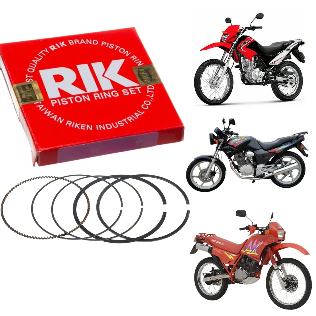 JOGO ANEIS PISTÃO 1.00 RIK HONDA CBX 200 STRADA NX 200 BROS 150