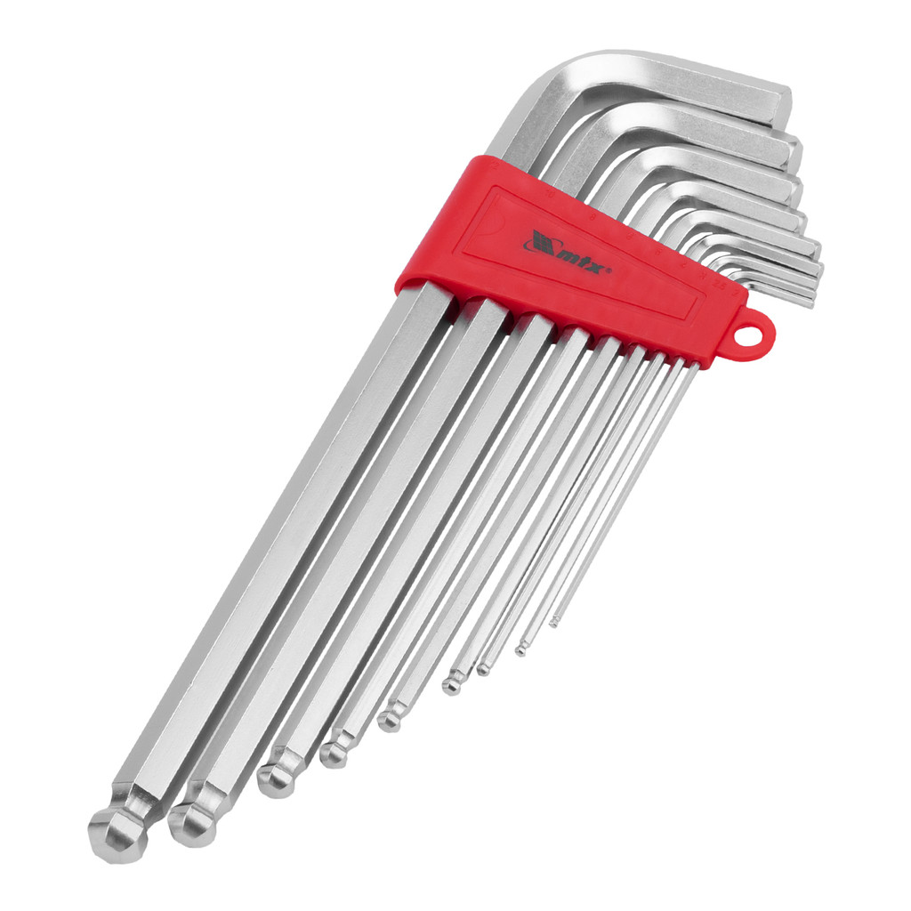 JOGO DE CHAVE ALLEN, EXTRA LONGA, CROMO VANADIO, ACABAMENTO ACETINADO, ABAULADA, 2-12MM, 9PCS// MTX