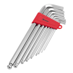 JOGO DE CHAVE ALLEN, EXTRA LONGA, CROMO VANADIO, ACABAMENTO ACETINADO, ABAULADA, 2-12MM, 9PCS// MTX