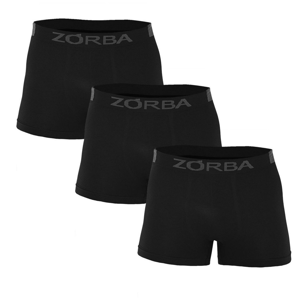 Kit 3 Cuecas Zorba Boxer Extreme Sport sem Costura Microfibra 836 em Oferta na Shopee