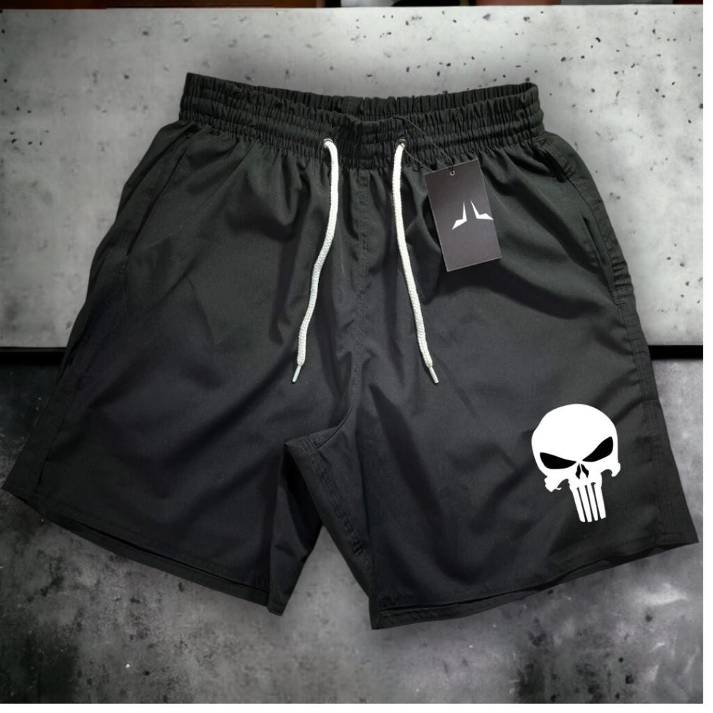 bermuda Short Mauricinho Com estampa do JUSTICEIRO- Antiodor e Design Esportivo Ideal para Academia, Skate,Praia,Verao