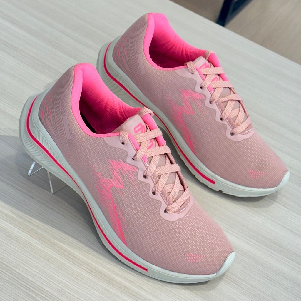 TENIS FEMININO ACADEMIA CAMINHADA FITNESS CONFORTÁVEL ROSE OFF M3
