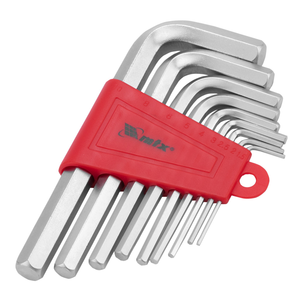 JOGO DE CHAVE ALLEN CURTA ACETINADA CRV 1,5-10MM 9PCS MTX