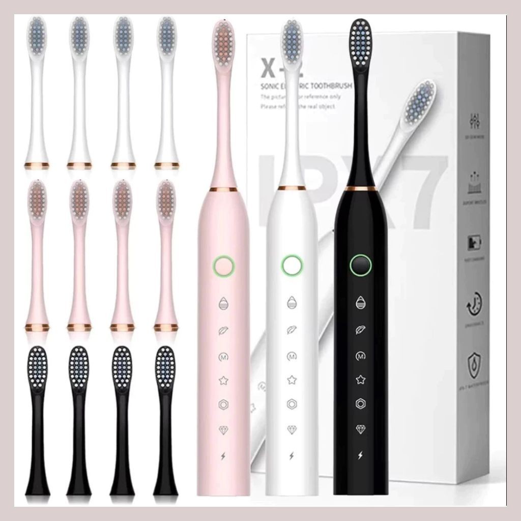 Escova Dental Elétrica X-3 Ultrassônica | 6 Modos Inteligentes | IPX7 à Prova D’Água