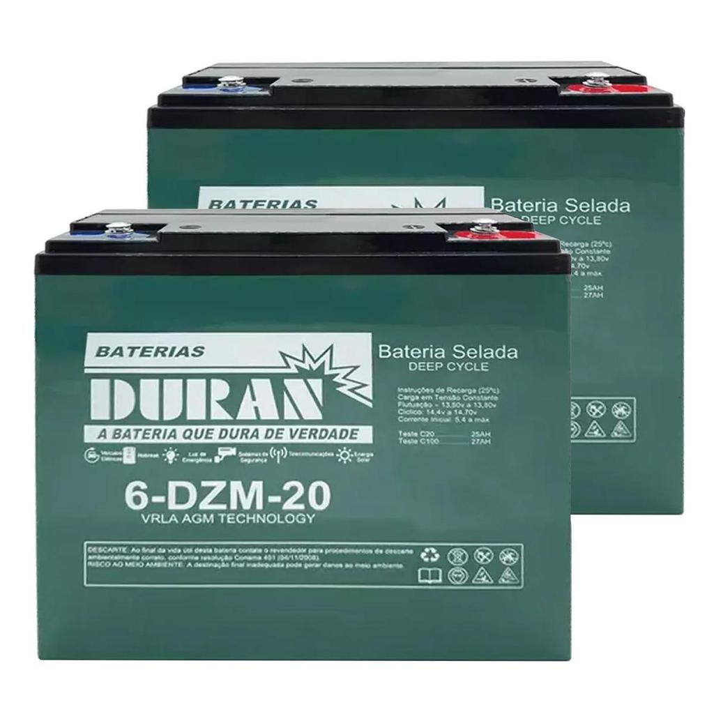 Par de Bateria Selada 12V 27Ah para Cadeira de Rodas Motorizada Duran