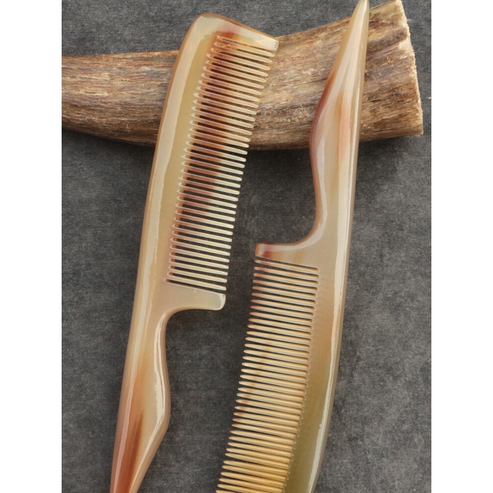 Natural chifre de iaque estilo Split laço de cabelo Debate pente apontado cauda pente de cabelo escolher pente de chifre