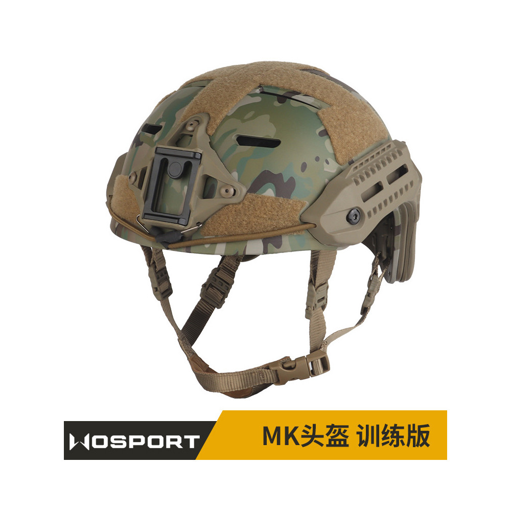 WOSPORT MK Camuflagem Capacete Tático Versão de Treinamento Capacete Multi-Place Velcro com Trilho Pode Instalar Acessór