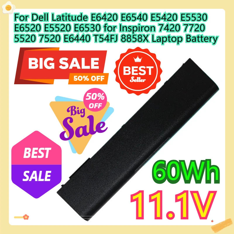 Para Dell Latitude E6420 E6540 E5420 E5530 E6520 E5520 E6530 Inspiron 7420 7720 5520 7520 E6440 T54FJ 8858X Bateria Port