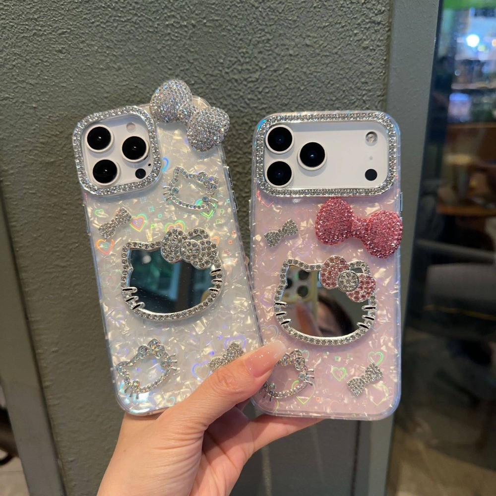 Strass Arco KT Gato Caso Para Samsung Galaxy S26 S25 Edge S24 S23 S22 S21 Plus S20 FE Nota 20 Ultra M56 M06 M15 A12 A02 