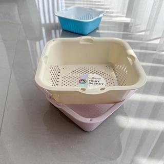 Moda colorida Rack de drenagem de cozinha dupla camada cesta de vegetais cesta de gotejamento cesta de drenagem de fruta
