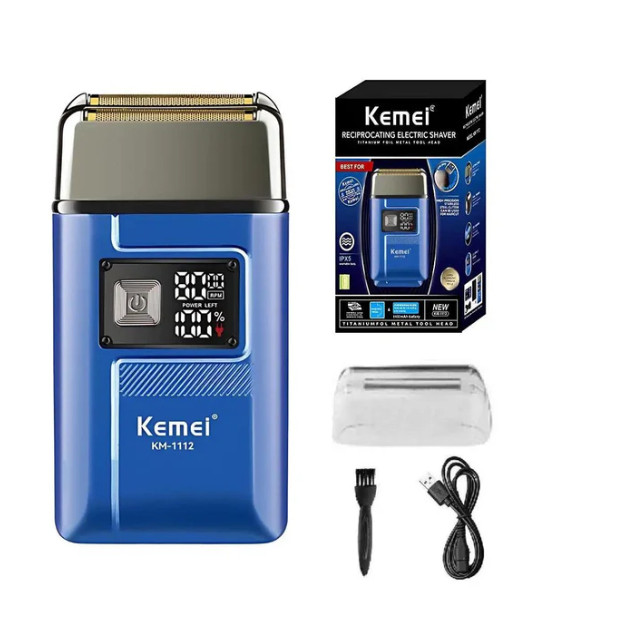 Máquina de Barbear Aparador de Pelos Barbeador Recarregável Shaver 5w Kemei 1112 (envio imediato)