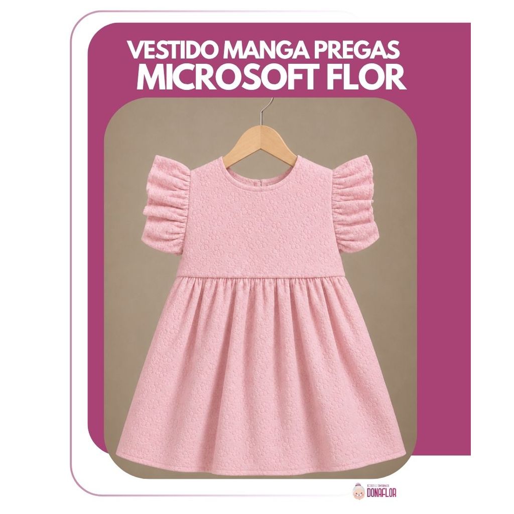 PROJETO DIGITAL PDF VESTIDO MANGA FRANZIDA MICROSOFT JACQUARD FLOR