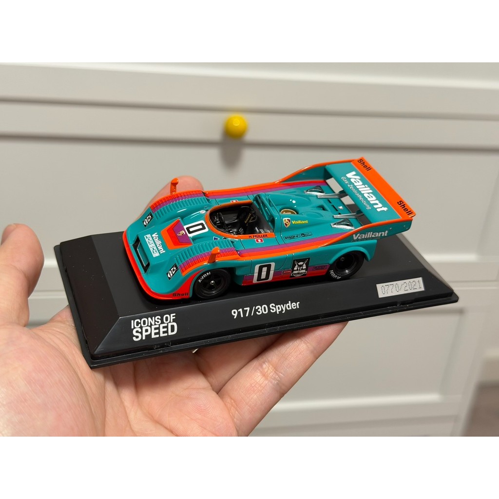 [Fora] 1: 43 faísca OEM Porsche 917/30 Spyder Vaillant Vaillant Coating Global Limited 2021 Conjuntos Porsche Embalagem