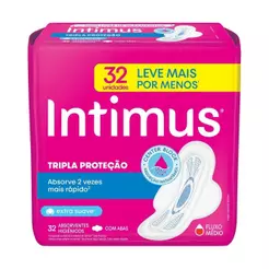 Absorvente Intimus Tripla Proteção Suave com Abas - Embalagem com 32 Unidades