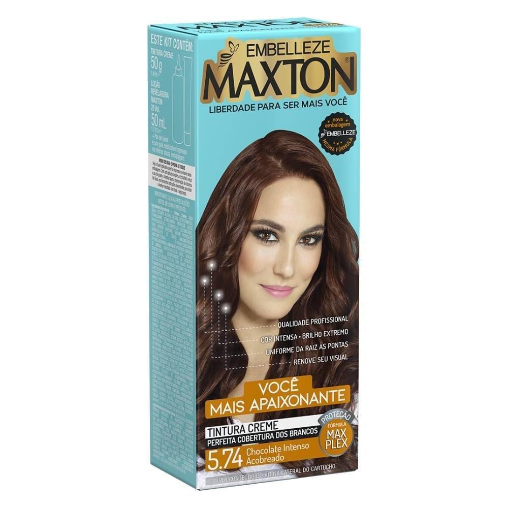 Tinta de Cabelo Maxton 5.74 Chocolate Intenso Acobreado