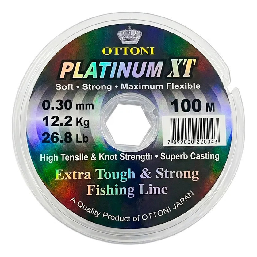 Linha Ottoni Platinum Xt 100m 0.30mm Monofilamento